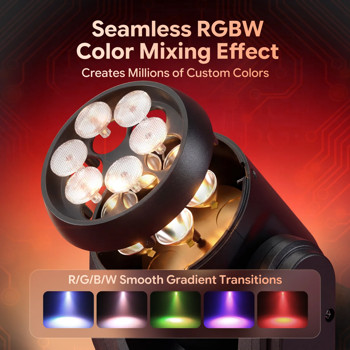 60W RGBW Mini Moving Head DJ Light – Sound Activated, DMX & Remote Stage Lighting