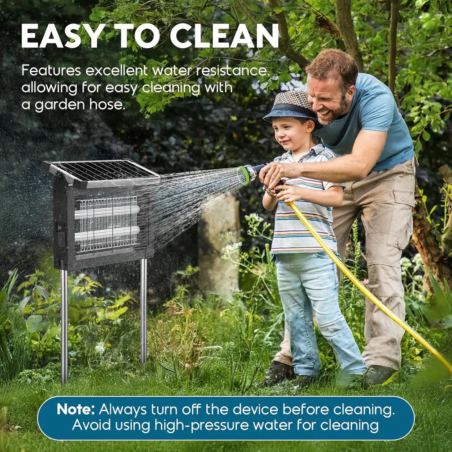 Solar Outdoor Bug Zapper – 4500V Mosquito & Flying Insect Control, Up to 2,100 Sq. Ft.