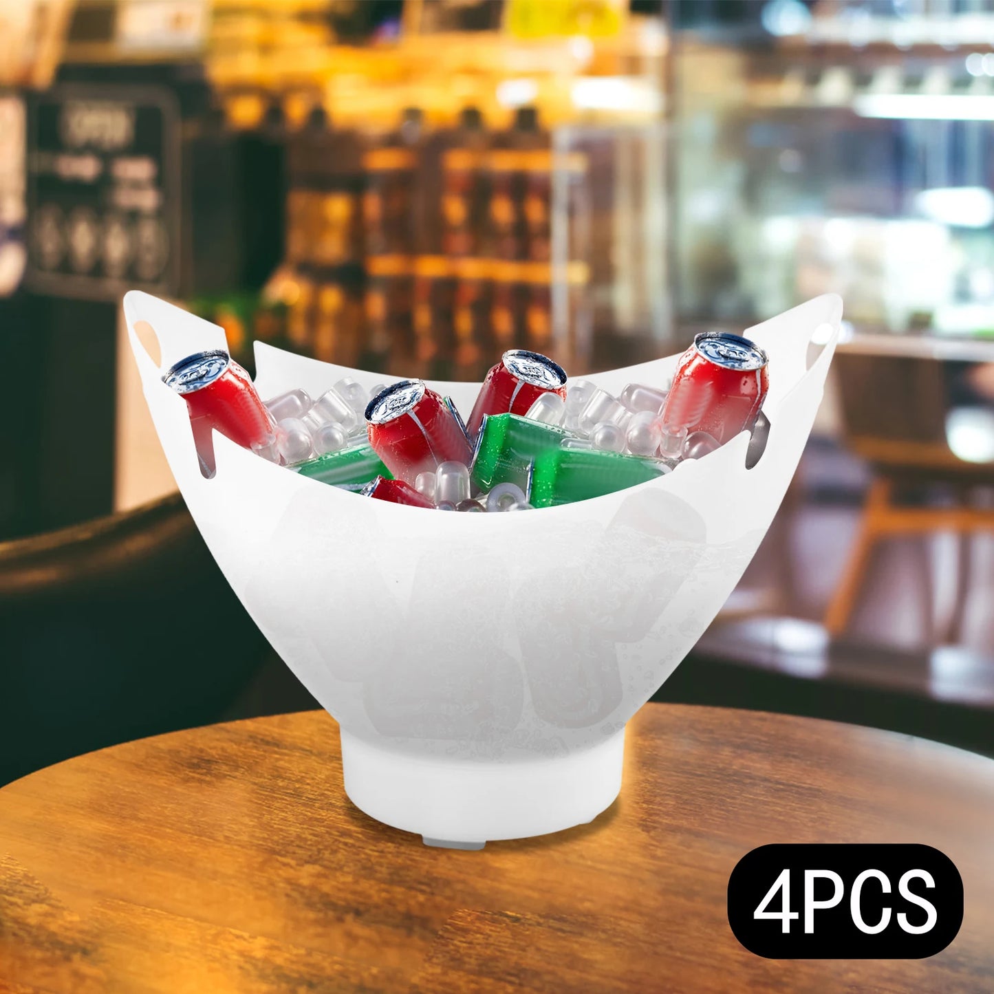 LED Bluetooth Ice Buckets with Speakers – 7L, 4-Pack