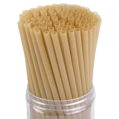 Natural Brown Sugarcane Drinking Straws – Disposable Straws for Cocktails, Coffee & Cold Drinks