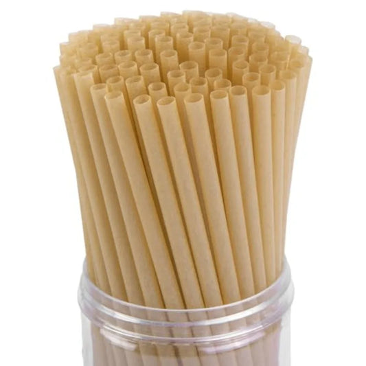 Natural Brown Sugarcane Drinking Straws – Disposable Straws for Cocktails, Coffee & Cold Drinks