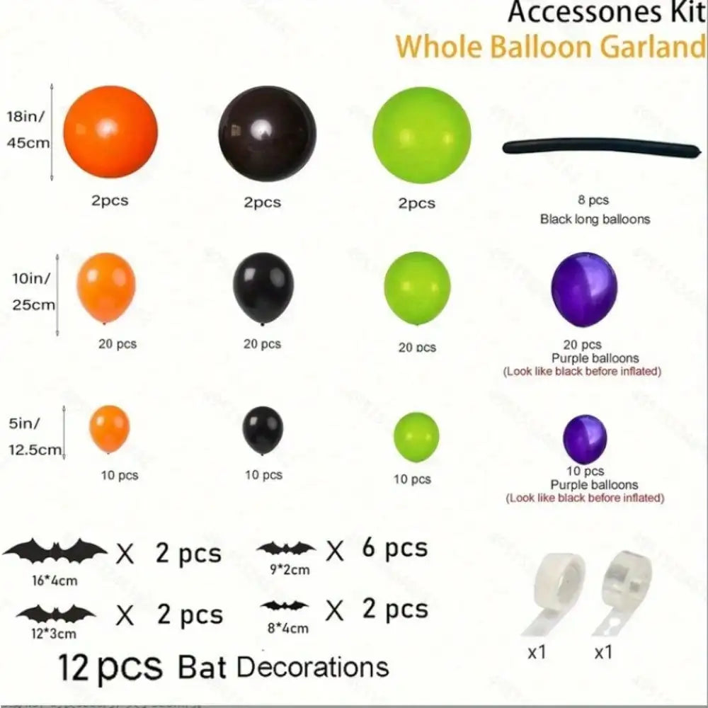 Halloween Balloon Garland Arch Kit with Bats