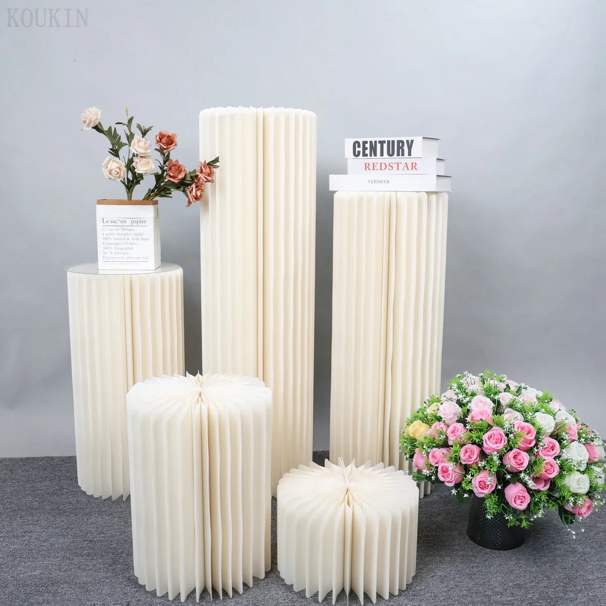 Round Honeycomb Pedestal Display Stand – 5 Heights for Cakes, Flowers & Event Décor