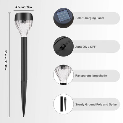 12-Piece Solar Garden & Pathway Lights – Decorative Oval Light & Shadow Design