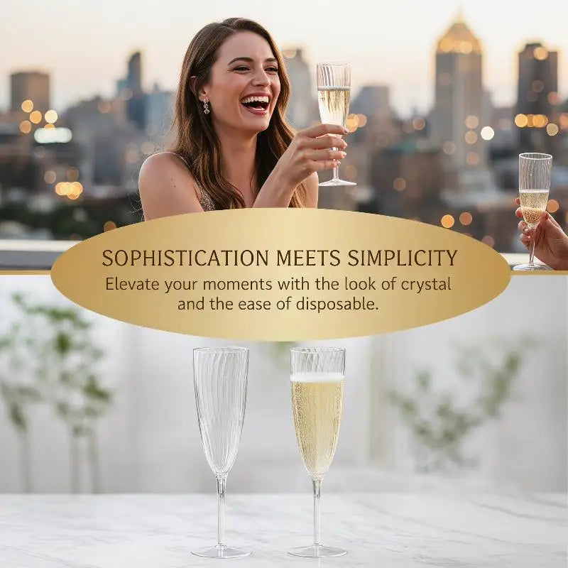 Vintage Clear Unbreakable Champagne & Wine Goblet – 6 oz (180mL) BPA-Free Plastic Glass
