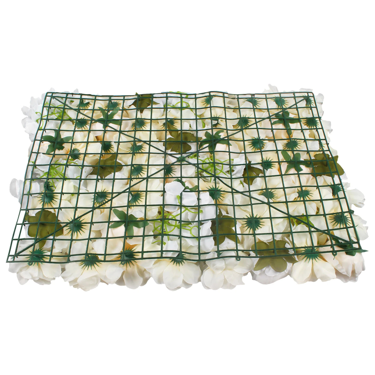 6-Piece Artificial Flower Wall Panel Set – Pale Yellow & White Hydrangea Rose Floral Backdrop