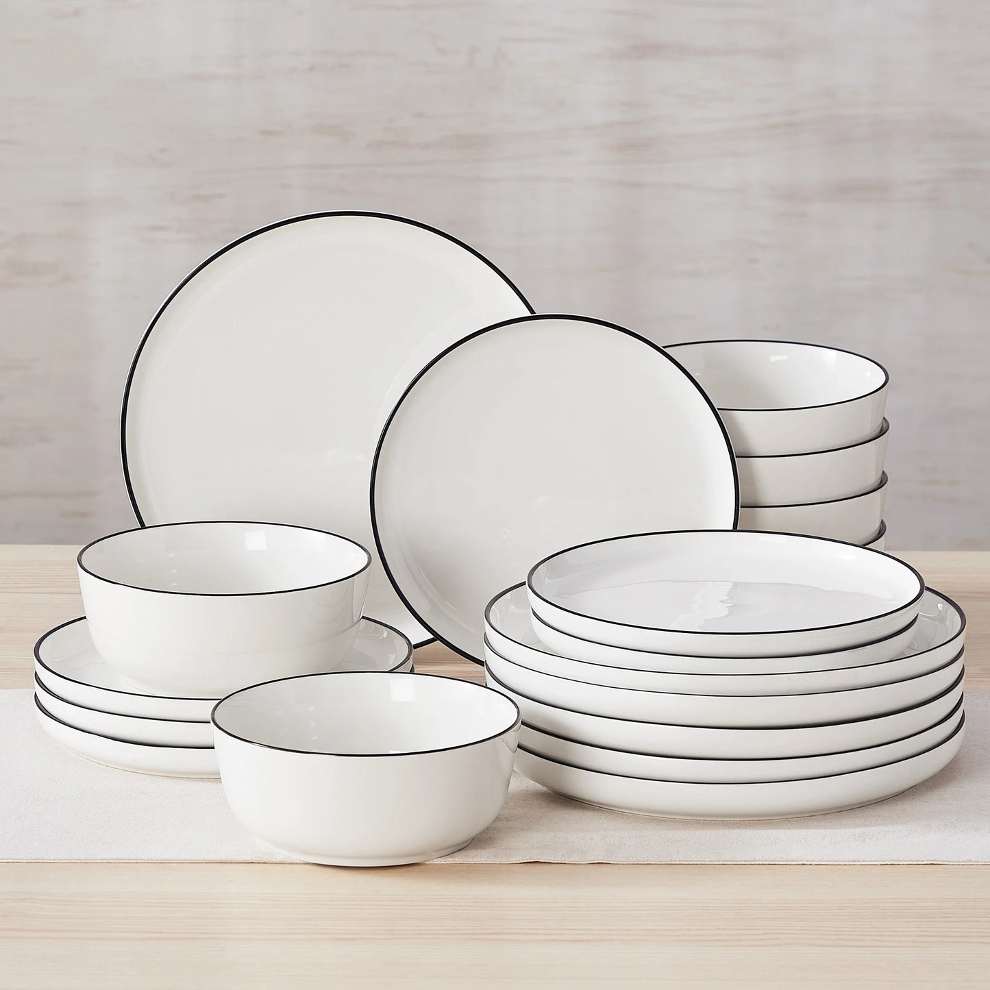 MALACASA White Porcelain Dinnerware Set – 12, 16, 18 or 24 Piece