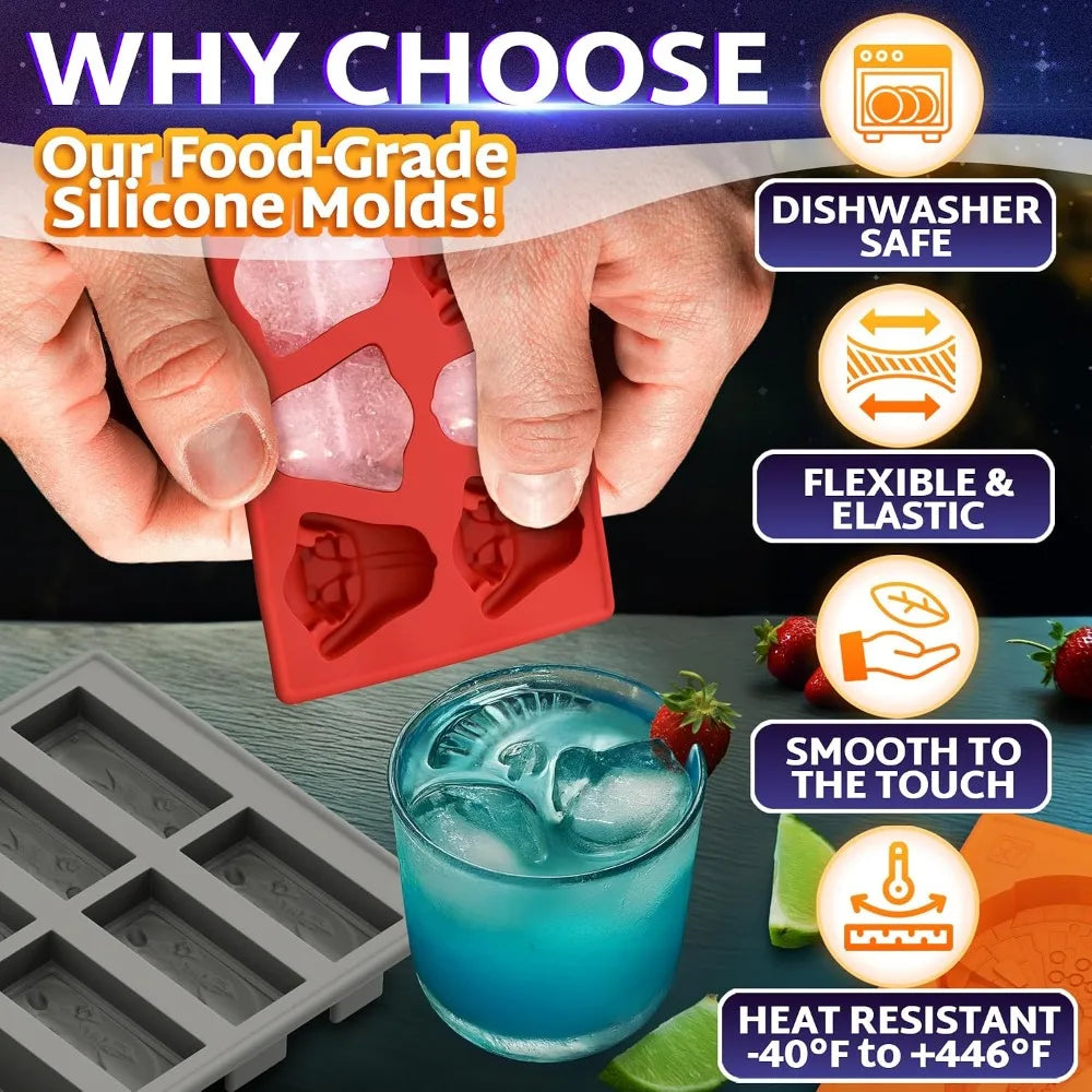 8-Piece Cosmic Silicone Ice & Treat Mold Set