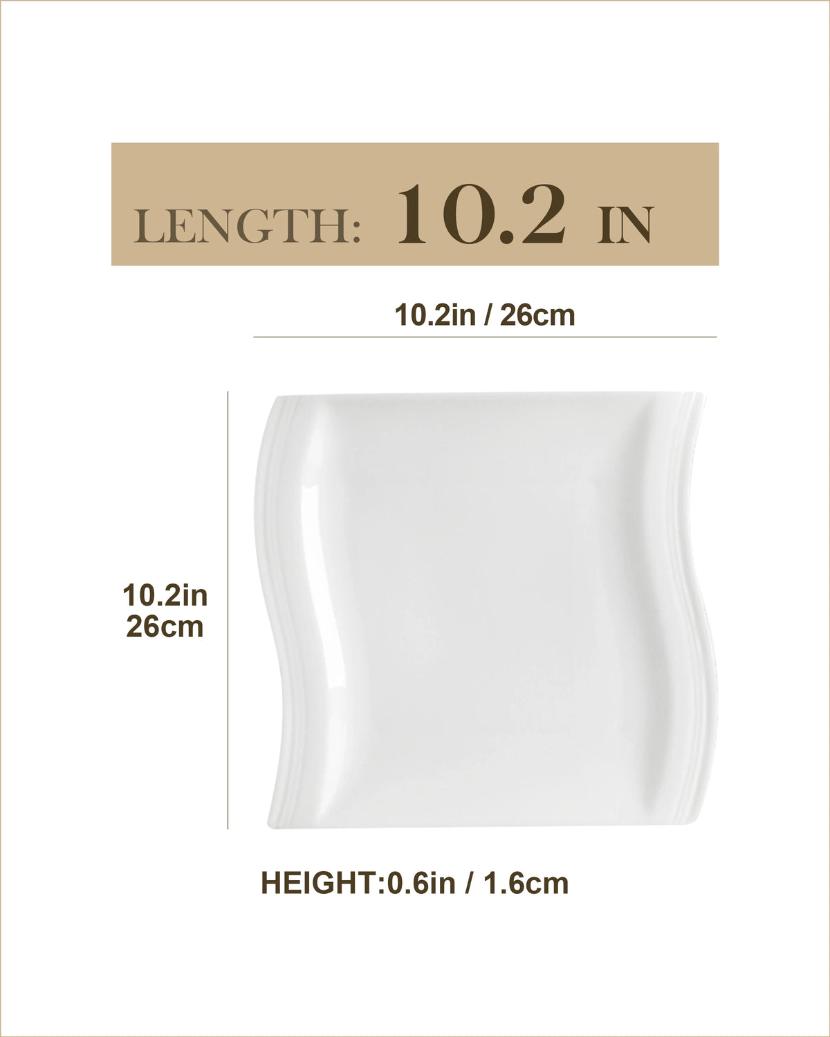 MALACASA FLORA Ivory White Porcelain Dinner Plates – 6 or 12 Piece Set