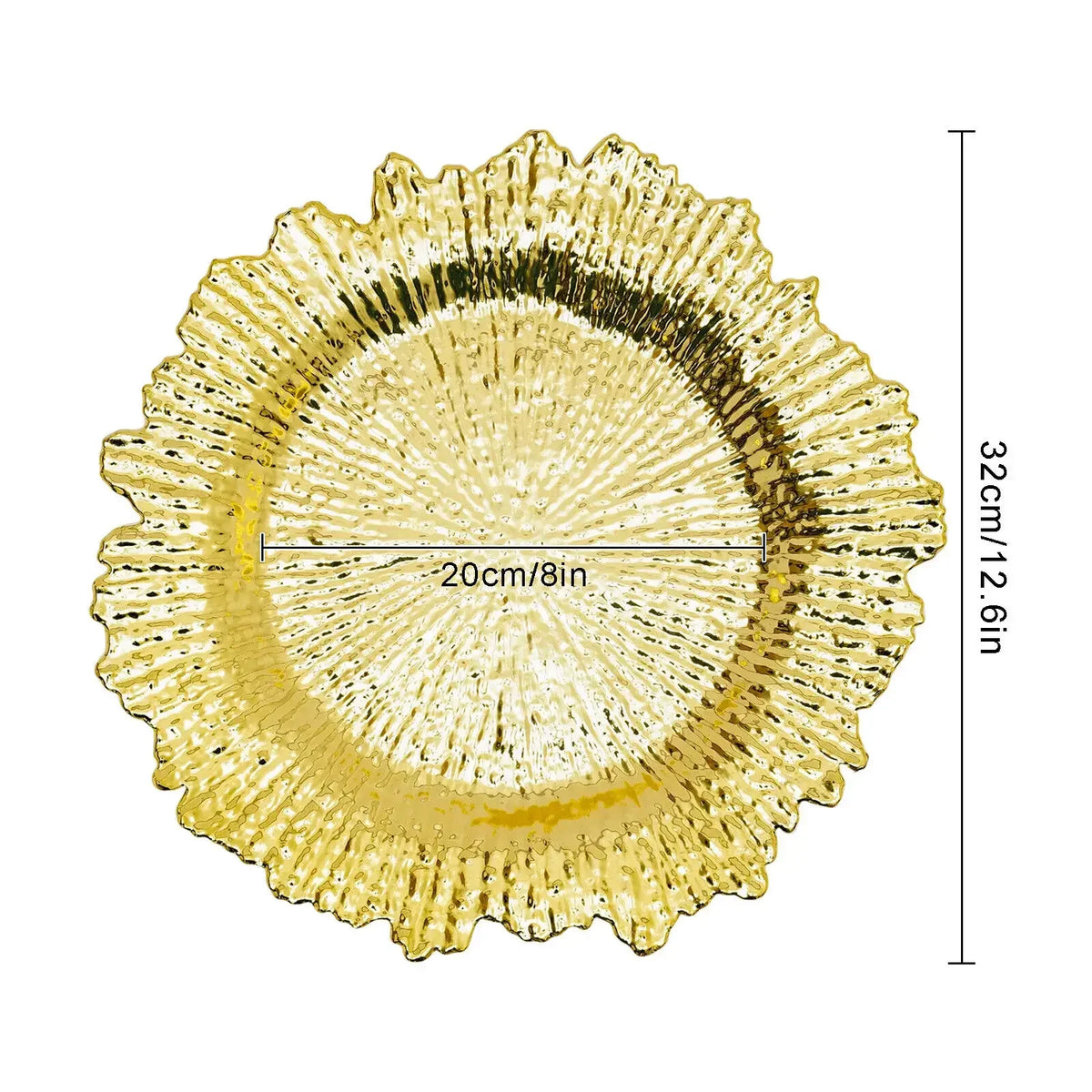 Gold Textured Coral Reef Charger Plates – 13", 24 Piece Set