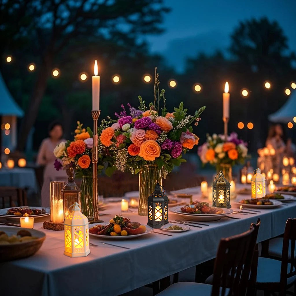 12-Piece LED Mini Lantern Set – 6" Retro Table & Party Lights