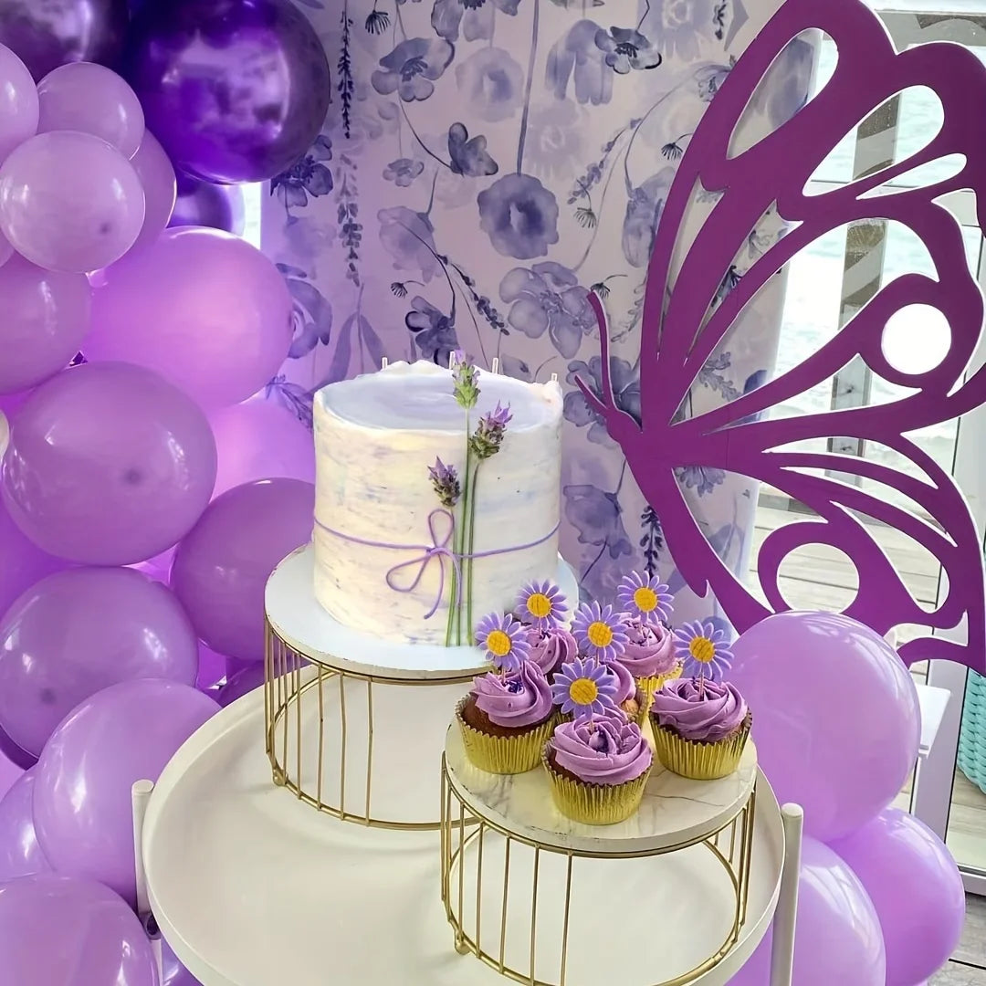 142-Piece Purple Balloon Garland Arch Kit – Lavender, Dark Purple, White & Metallic Party Balloons