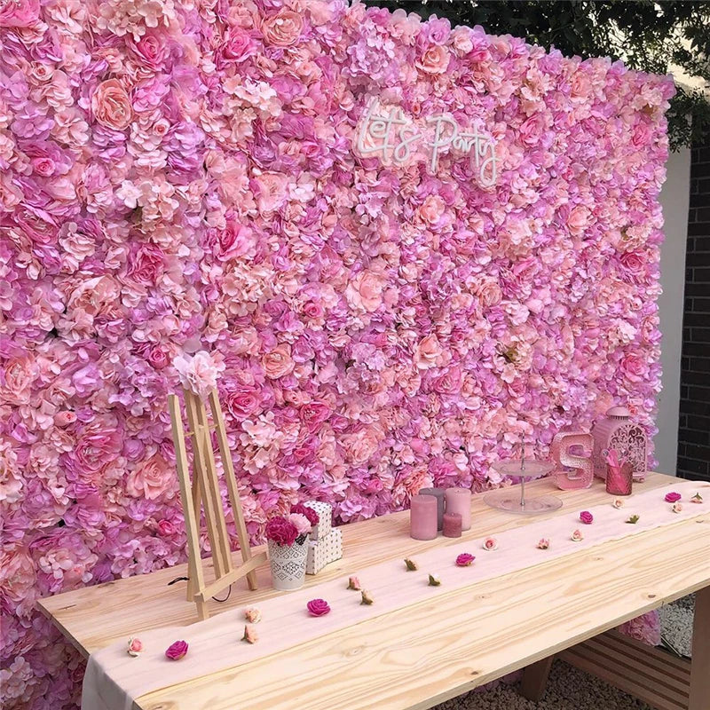 40x60cm Artificial Silk Rose Flower Wall Panel