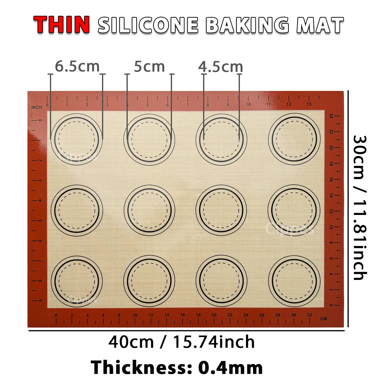Reusable Silicone Baking Mat – 0.4mm Nonstick Heat-Resistant Oven & Cookie Sheet Liner