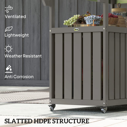 Outdoor Bar & Serving Cart with Storage – Dark Gray