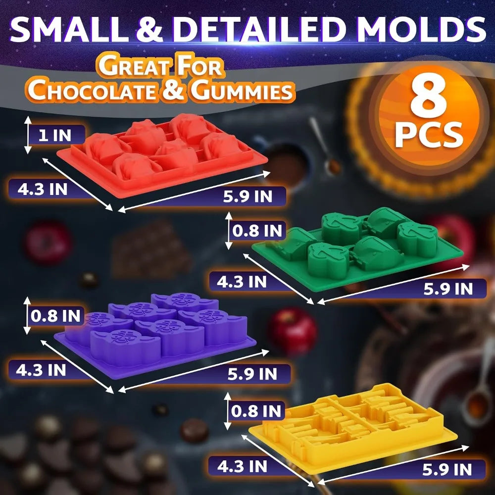 8-Piece Cosmic Silicone Ice & Treat Mold Set