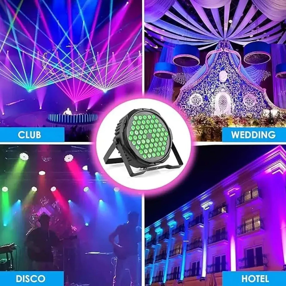 60-LED RGB PAR Stage Lights, Set of 8 – DMX512 & Sound-Activated Party Lighting