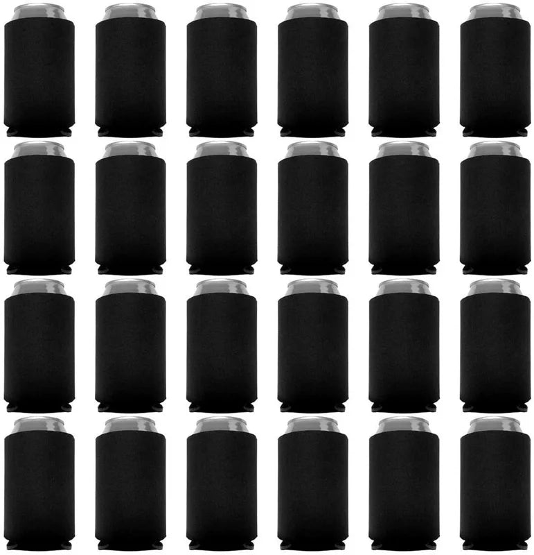 24-Pack Blank Collapsible Foam Can Cooler Sleeves – Party Favors & Beverage Holders