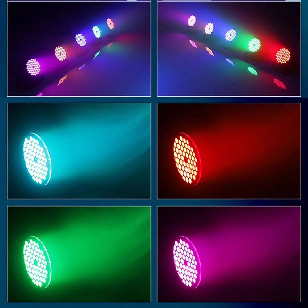 60-LED RGB PAR Stage Lights, Set of 8 – DMX512 & Sound-Activated Party Lighting
