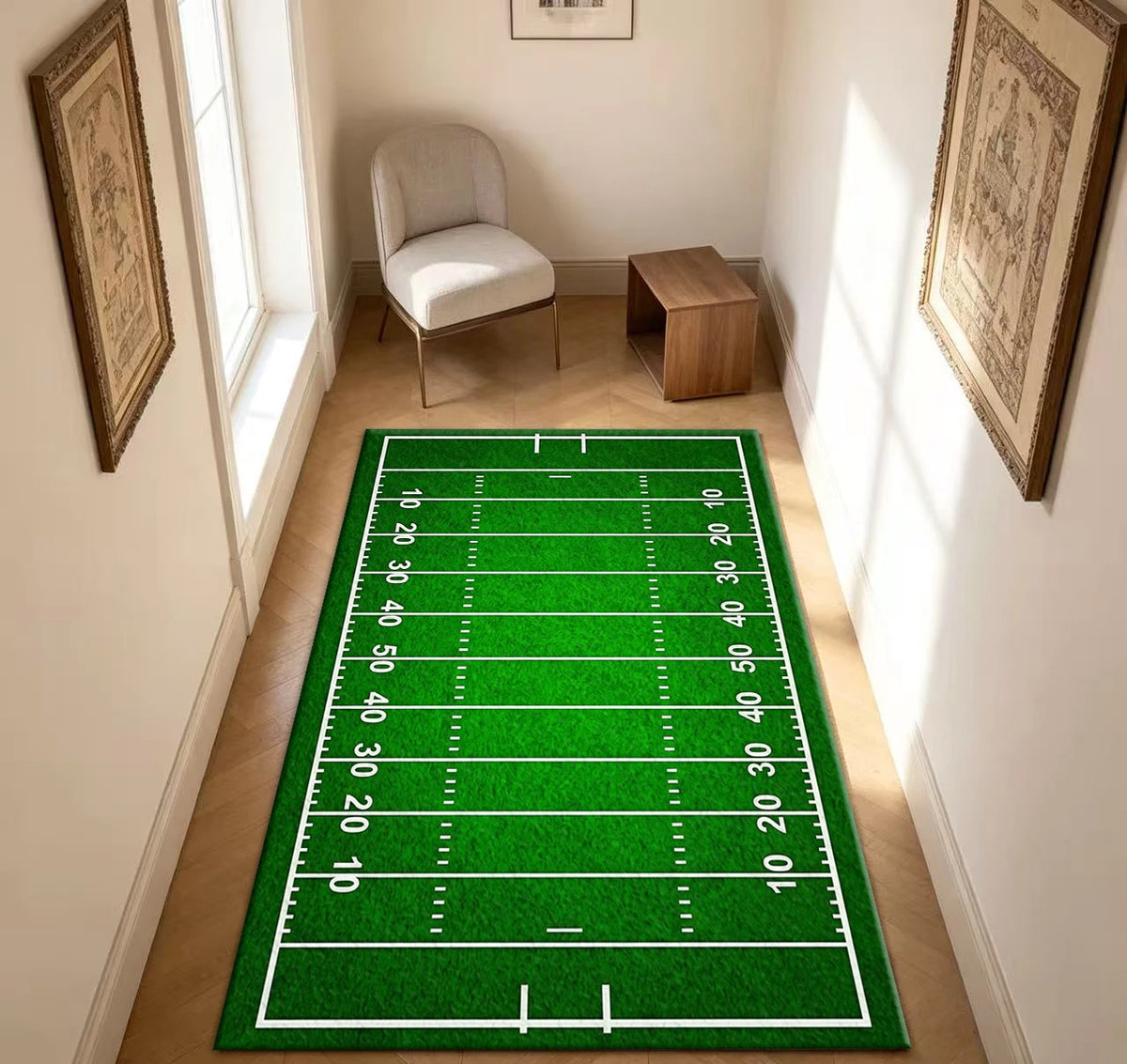 American Football Field Area Rug – Game Day & Sports-Themed Floor Mat