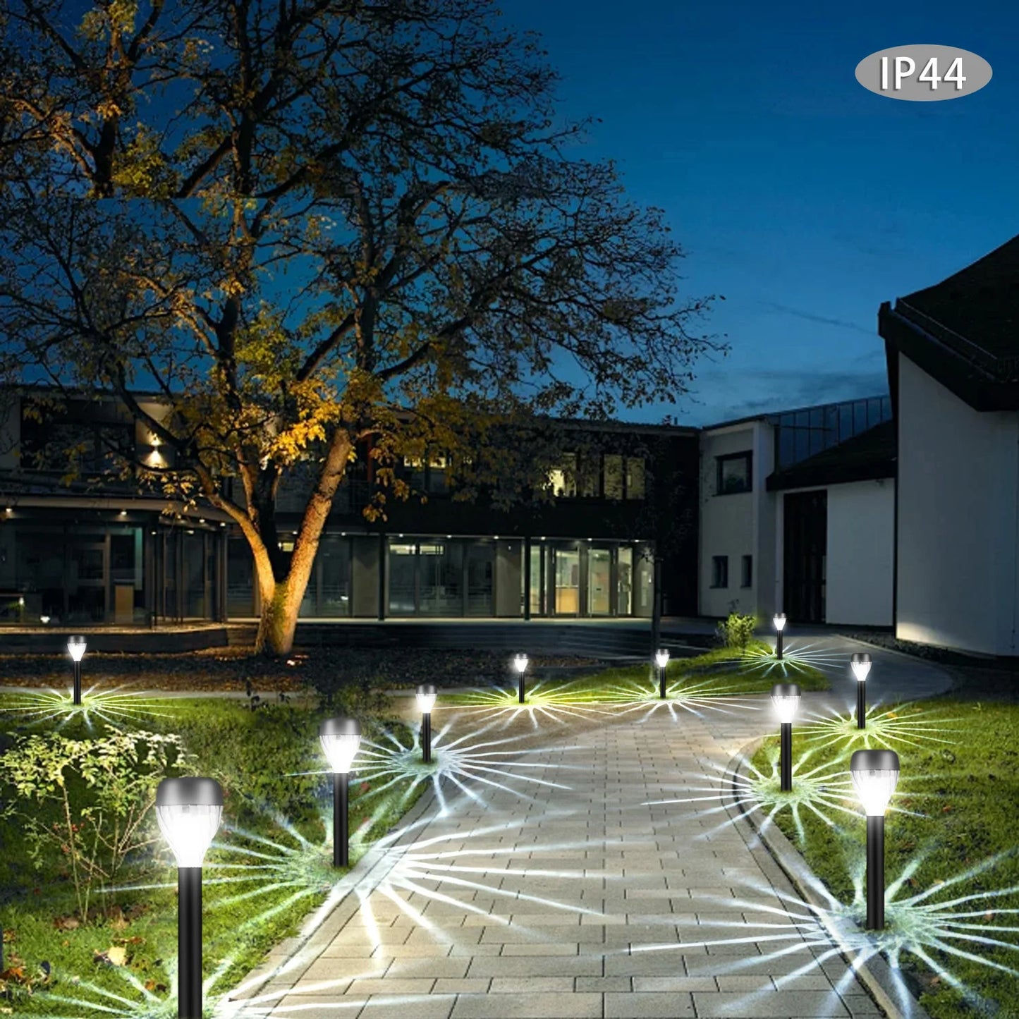 12-Piece Solar Garden & Pathway Lights – Decorative Oval Light & Shadow Design