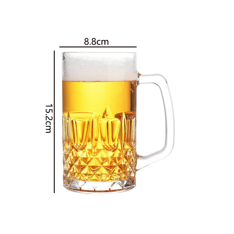 Thick-Bottom Beer Mug with Handle – 400ml or 600ml
