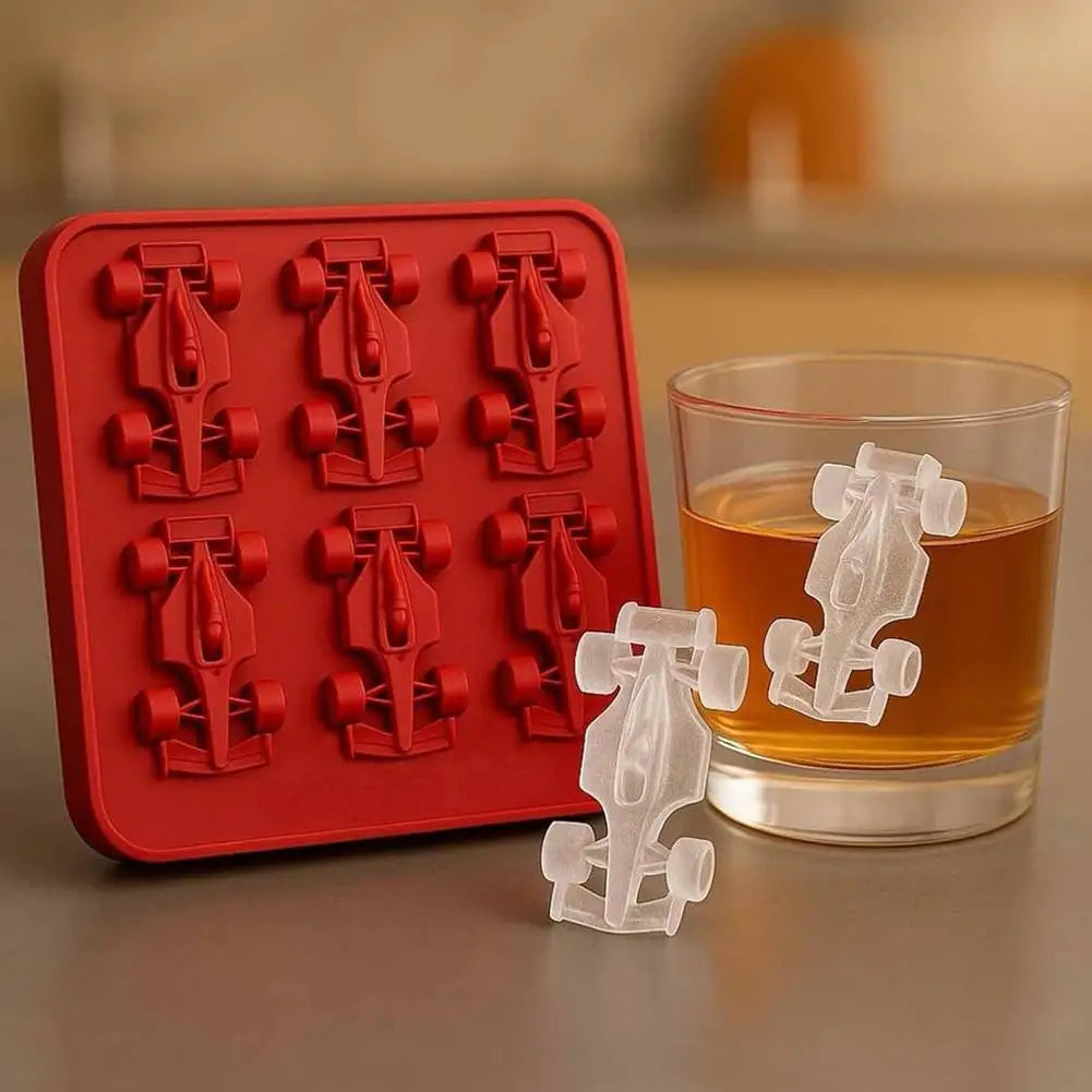 6-Cavity 3D Formula Race Car Silicone Ice Mold