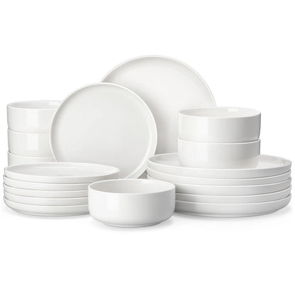 MALACASA Marbled & Classic Porcelain Dinnerware Set – 18 or 36 Piece, Service for 6 or 12