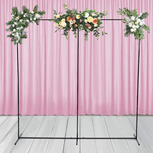 Heavy-Duty Rectangular Metal Backdrop Stand – 7.5 ft Black Event Frame for Balloons, Florals & Draping