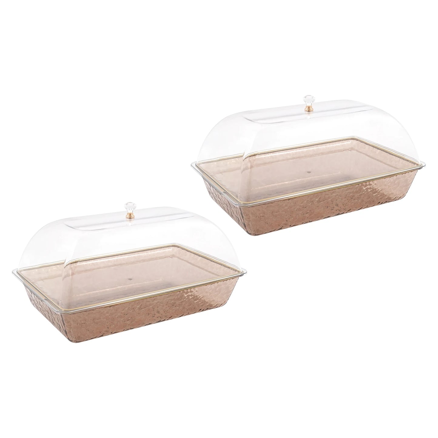 Chilled Serving Trays with Lids & Ice Basins Set, 2-pack