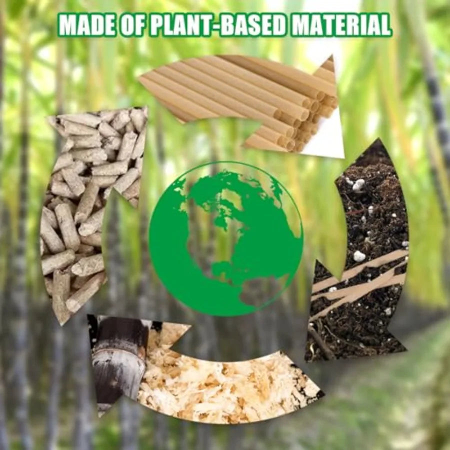 Natural Brown Sugarcane Drinking Straws – Disposable Straws for Cocktails, Coffee & Cold Drinks