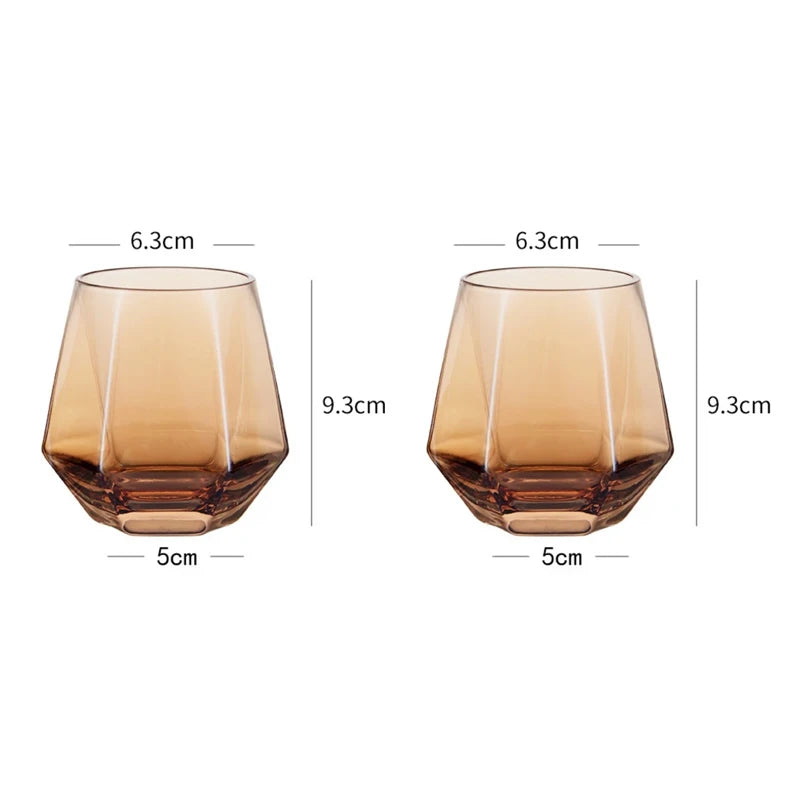 Hexagonal Whiskey & Cocktail Glass – 320ml | 1 or 2 Piece Set