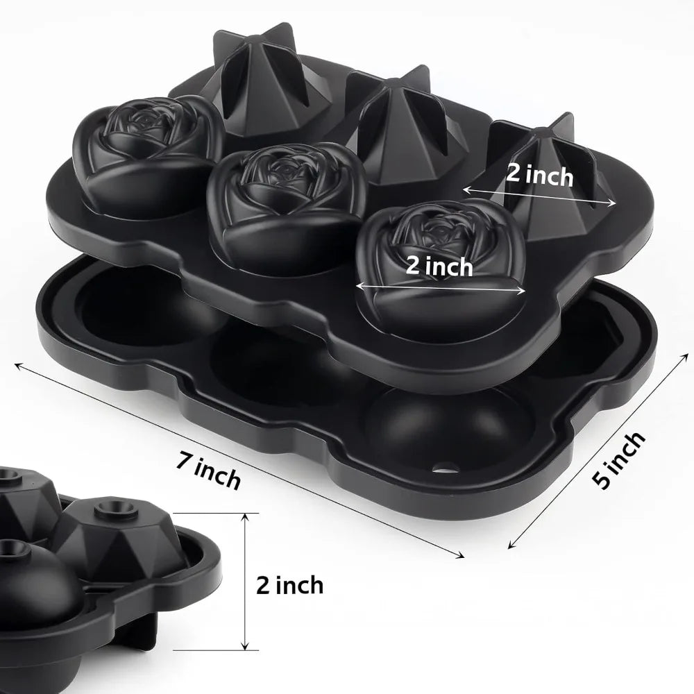 Rose & Diamond Large Cocktail Ice Mold with Lid