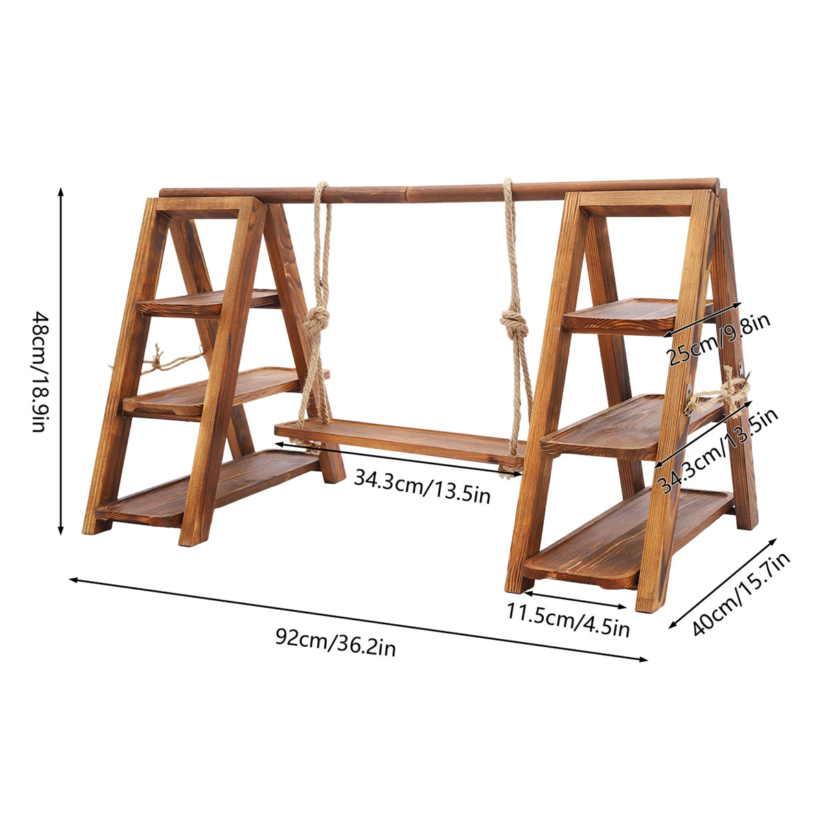 3-Tier Solid Wood Dessert Display Stand – 36.2" Tiered Serving Display