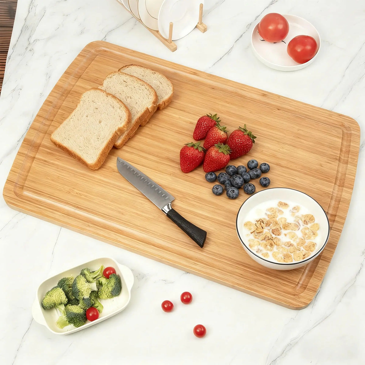 Extra-Large Bamboo Cutting & Charcuterie Board with Juice Groove – 30" × 20"