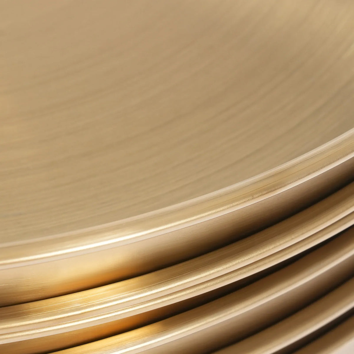 Gold Round Stainless Steel Serving & Display Trays – 12", 6 Piece Set