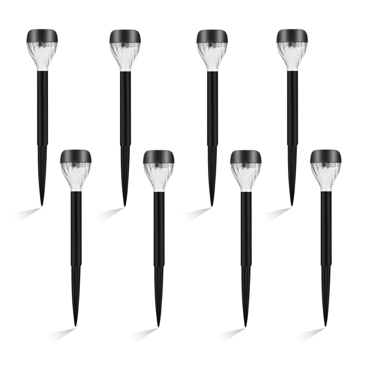 12-Piece Solar Garden & Pathway Lights – Decorative Oval Light & Shadow Design