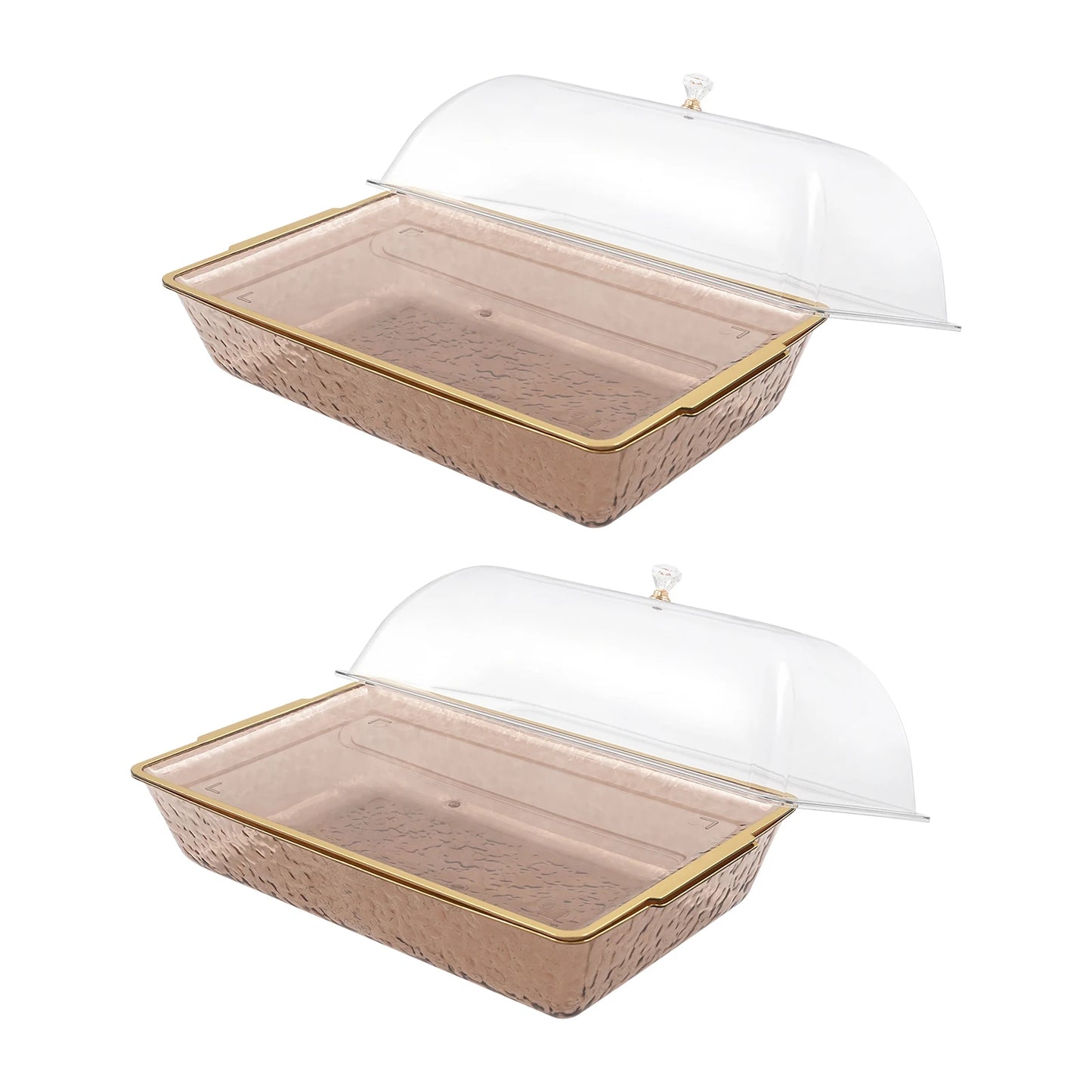 Chilled Serving Trays with Lids & Ice Basins Set, 2-pack