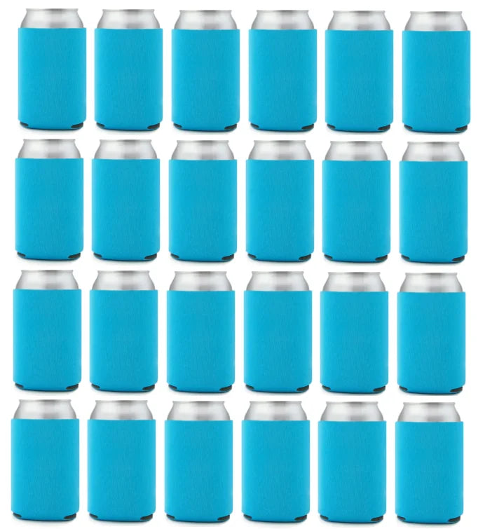 24-Pack Blank Collapsible Foam Can Cooler Sleeves – Party Favors & Beverage Holders