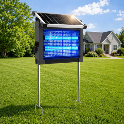 Solar Outdoor Bug Zapper – 4500V Mosquito & Flying Insect Control, Up to 2,100 Sq. Ft.