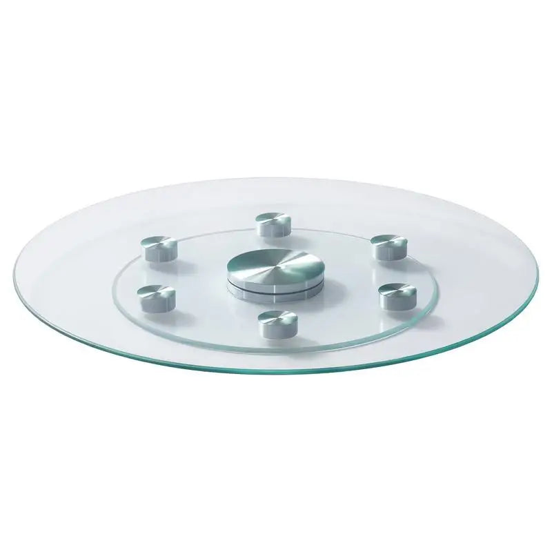 24in Glass Lazy Susan Turntable – 360° Rotating Dining Table Server