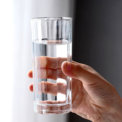 2-Piece Tall Geometric Drinking Glass Set – 220ml