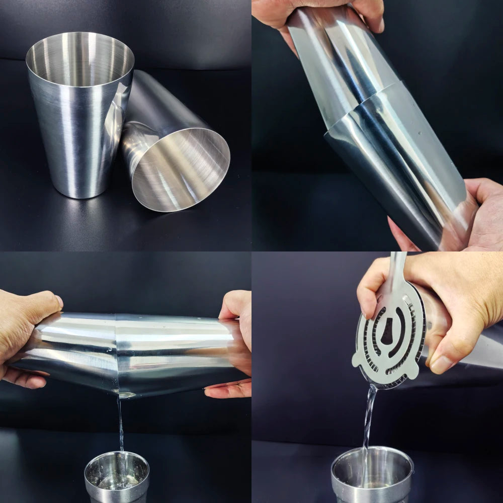 13-22Pcs 750ml 600ml Boston Cocktail Shaker Bar Tools Wine Mixer Set Bartender Cocktail Shaker Tool Kit with Holder